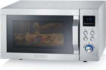 Load image into Gallery viewer, SEVERIN Four à micro-ondes 30 L, 2 500 W, avec fonction gril et chaleur tournante, avec 5 niveaux de puissance, 10 programmes automatiques, Inox/Noir, MW 7775