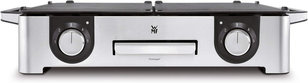 WMF Master-Grill électrique, 2400W, Grande surface 28x50cm, Revêtement antiadhésif, Plaques amovibles compatibles lave-vaisselle, Inox 18/10 Cromargan, Lono 0415280011