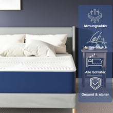 Load image into Gallery viewer, Matoresu Double Mattress 160 x 190 cm Memory Foam Height 25 cm Medium Rigid H3 Ergonomic 7 Zone Cold Foam Comfortable Breathable Fabric Cover