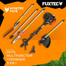 Load image into Gallery viewer, Fuxtec Débroussailleuse Thermique Multifonction 5 en 1 Multitool FX-MT152E - Easy Starter 3CV 52 cm³, Moteur 2 Temps, Élagueuse Taille Haie Coupe Bordure Avec Fil ou Lame 1 Mètre Rallonge