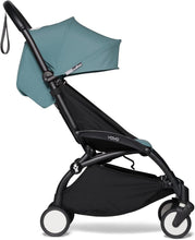 Load image into Gallery viewer, Poussette BABYZEN YOYO2 6+ (Cadre noir + pack couleur Aqua) - Comprend un harnais, un dossier, des arceaux de capote, une bandoulière, un coussin d’assise, et une capote assortie
