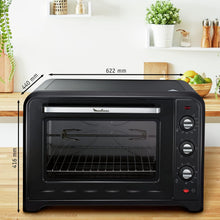 Load image into Gallery viewer, Moulinex Four électrique 39 L, 7 modes de cuisson, Chaleur tournante, Thermostat réglable jusqu’à 240° C, Tournebroche, Minuteur 120 min, Grille réversible, Optimo noir OX485810