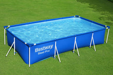 Load image into Gallery viewer, Bestway Steel Pro Frame Piscine carrée sans pompe en acier Bleu 400 x 211 x 81 cm bleu 56405
