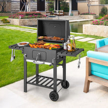 Load image into Gallery viewer, Barbecue à Charbon de Bois Portable avec 2 Tables d'Appoint Noir