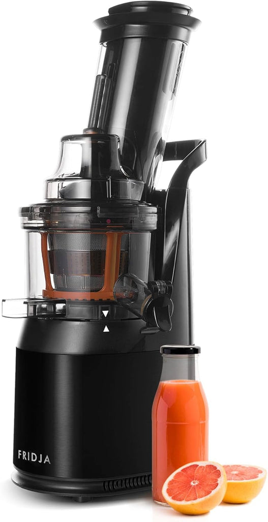 Slow Chewing, Slow Juicer, Fresh and Healthy Juice, Sorbet, Ice Cream, Mouth 75 mm, BPA Free, 240 Watts, Cold Pressure, Stainless Steel Black Fridja f1900