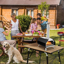 Load image into Gallery viewer, Four à Pizza Extérieur en Acier Inoxydable avec Pierre à Pizza de 30,5cm Four à Bois pour Pizza avec Pelle Pare-feu Pieds Pliables