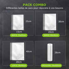 Load image into Gallery viewer, Bonsenkitchen Food Vacuum Sealer Machine, 5 Modes-8L/min, Globefish Technology for Continuous Work at High Speed, Includes 100 Vacuum Bags and 1 Roll Bag