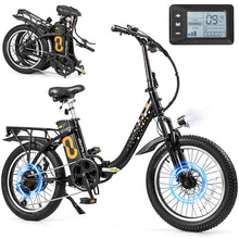 Load image into Gallery viewer, Folding Electric Bike for Adults with 20" Fat Tires, 750W Brushless Motor, 30MPH, 44-Mile Range, LCD Display &amp; Fork Suspension for Snow/Sand Commuting