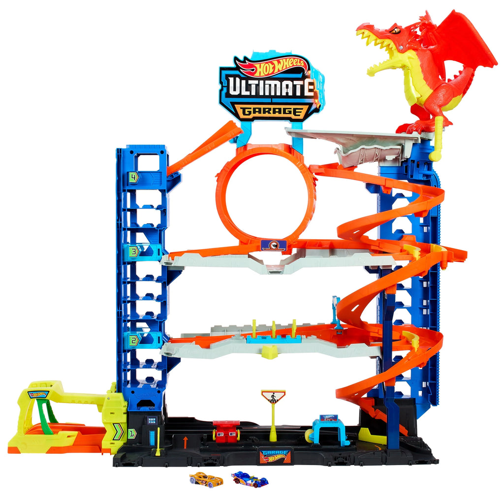 Hot Wheels City Ultimate Garage Playset with 2 Die - Cast Cars, Toy Storage for 50+ Cars