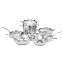 Load image into Gallery viewer, French Classic 13-Piece Stainless Steel Cookware Set in Silver and Stainless Steel