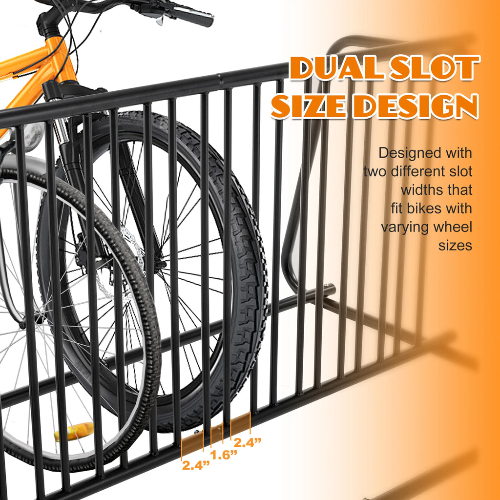 AECOJOY Commercial Floor Bike Rack Stand, 10-Bike Capacity Dual Sided Bicycle Storage Stand Floor Parking Stand