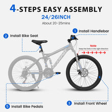Load image into Gallery viewer, 26 in Mountain Bike - 21 - Speed with Disc Brakes, Durable Frame, Front &amp; Rear Dual - Shock Absorption, Unisex for Commuting, Travel, School &amp; All - Terrain Cycling