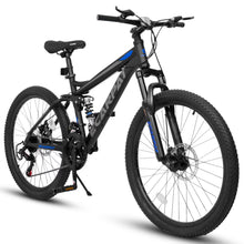 Load image into Gallery viewer, 26 in Mountain Bike - 21 - Speed with Disc Brakes, Durable Frame, Front &amp; Rear Dual - Shock Absorption, Unisex for Commuting, Travel, School &amp; All - Terrain Cycling